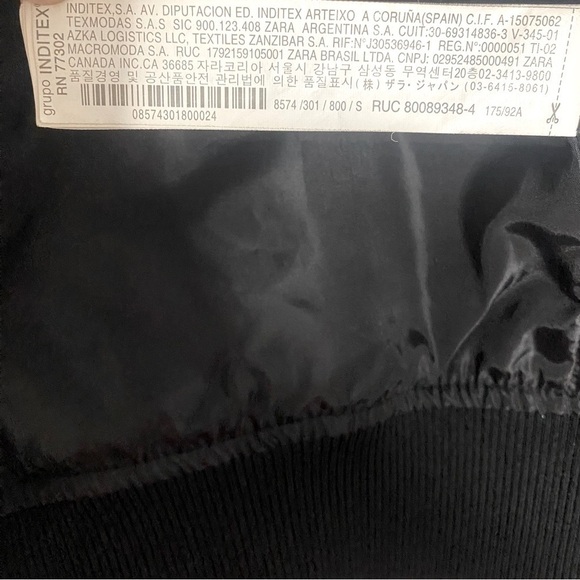 Zara Black Diamond Quilted Bomber Jacket with Pockets Full Zip Unique Y2K EUC - Picture 13 of 13